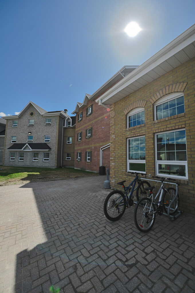 Residence buildings outside at Northern College Timmins Campus