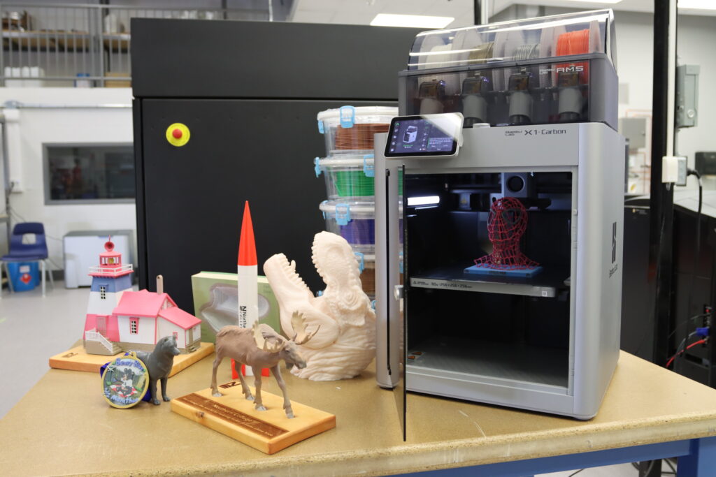 3D printed objects at innovation hub in northern college